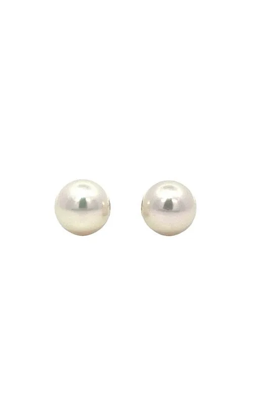 14K WHITE GOLD AKOYA PEARLS STUD EARRINGS  G15728