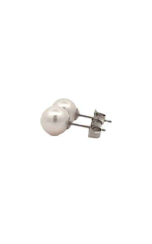 14K WHITE GOLD AKOYA PEARLS STUD EARRINGS  G15728