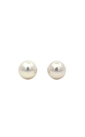 14K WHITE GOLD AKOYA PEARLS STUD EARRINGS  G15728