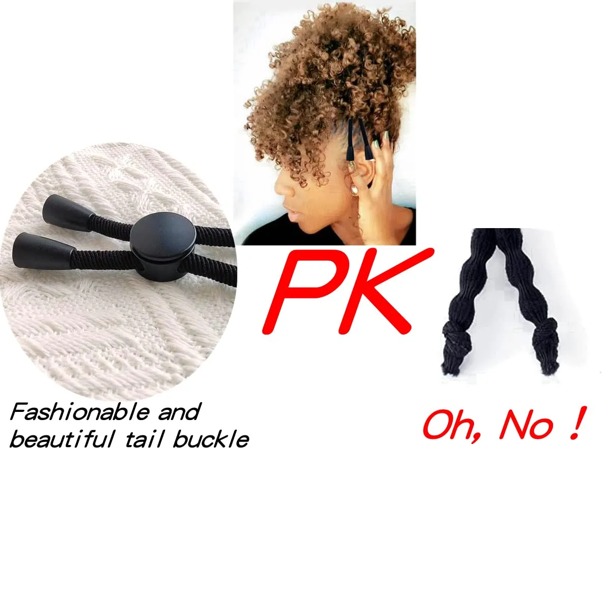 6PCS Adjustable Headband Hair Tie for Thick Heavy Natural Kinky & Curly Hair, C-1 Count (Pack of 6)