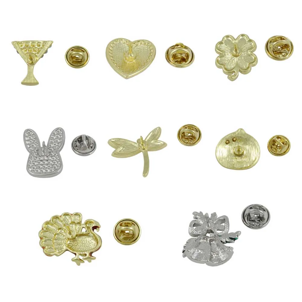 8 Assorted Small Unisex Holiday Lapel Pins Boxed Set - TACBOX02