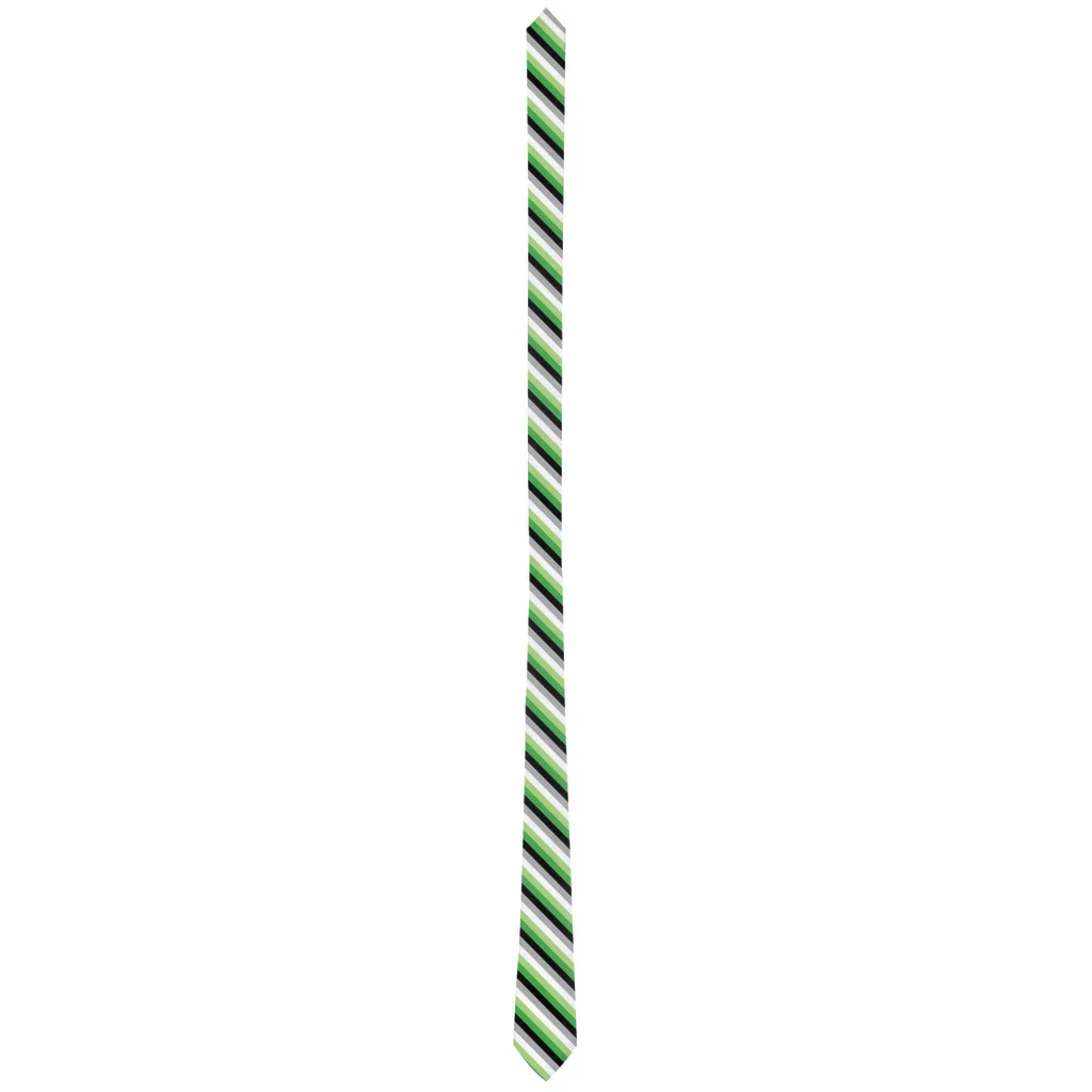 Aromantic Striped Pride Patterned Neck Ties