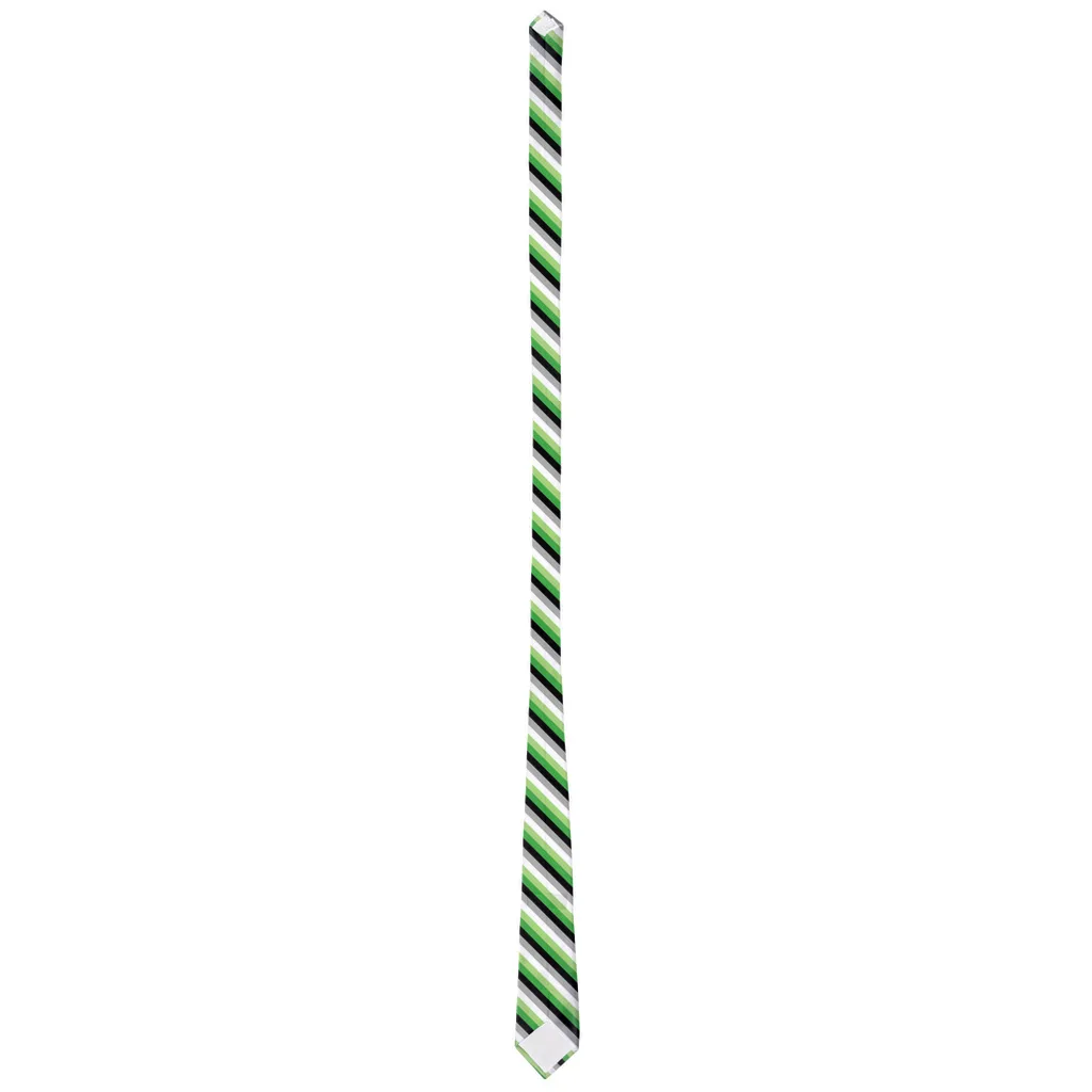 Aromantic Striped Pride Patterned Neck Ties