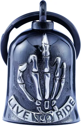 Bell for Motorcycle - Motorcycle Men Bell, Helps You Drive Away Mechanical Problems and Bad Luck On Your Journey (Black)
