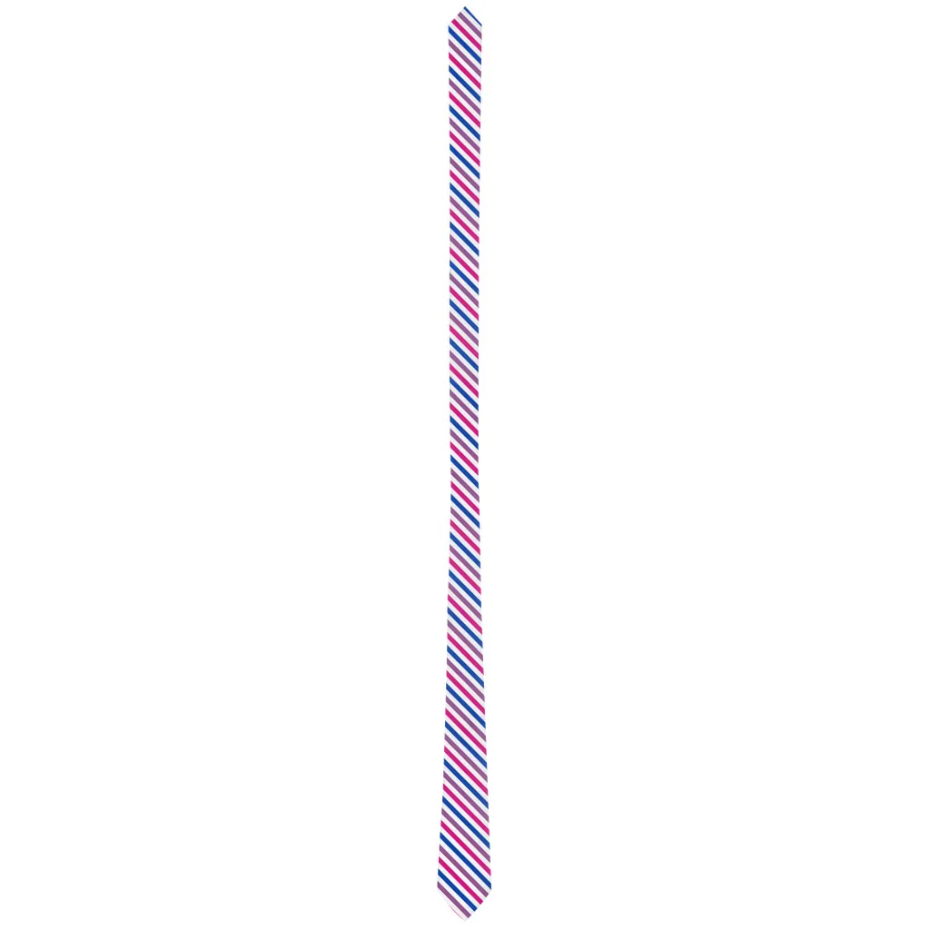 Bisexual Barber Striped Pride Patterned Neck Ties