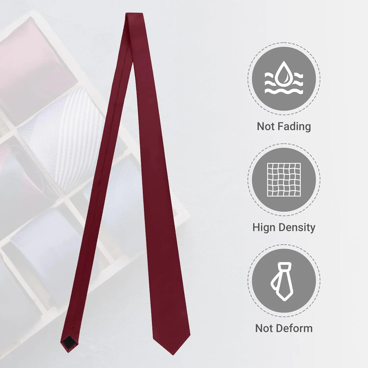 Black Ties For Men Solid Pure Color Formal Neckties 3.15" (8CM) Men's Tie for Business and Wedding with Gift Box