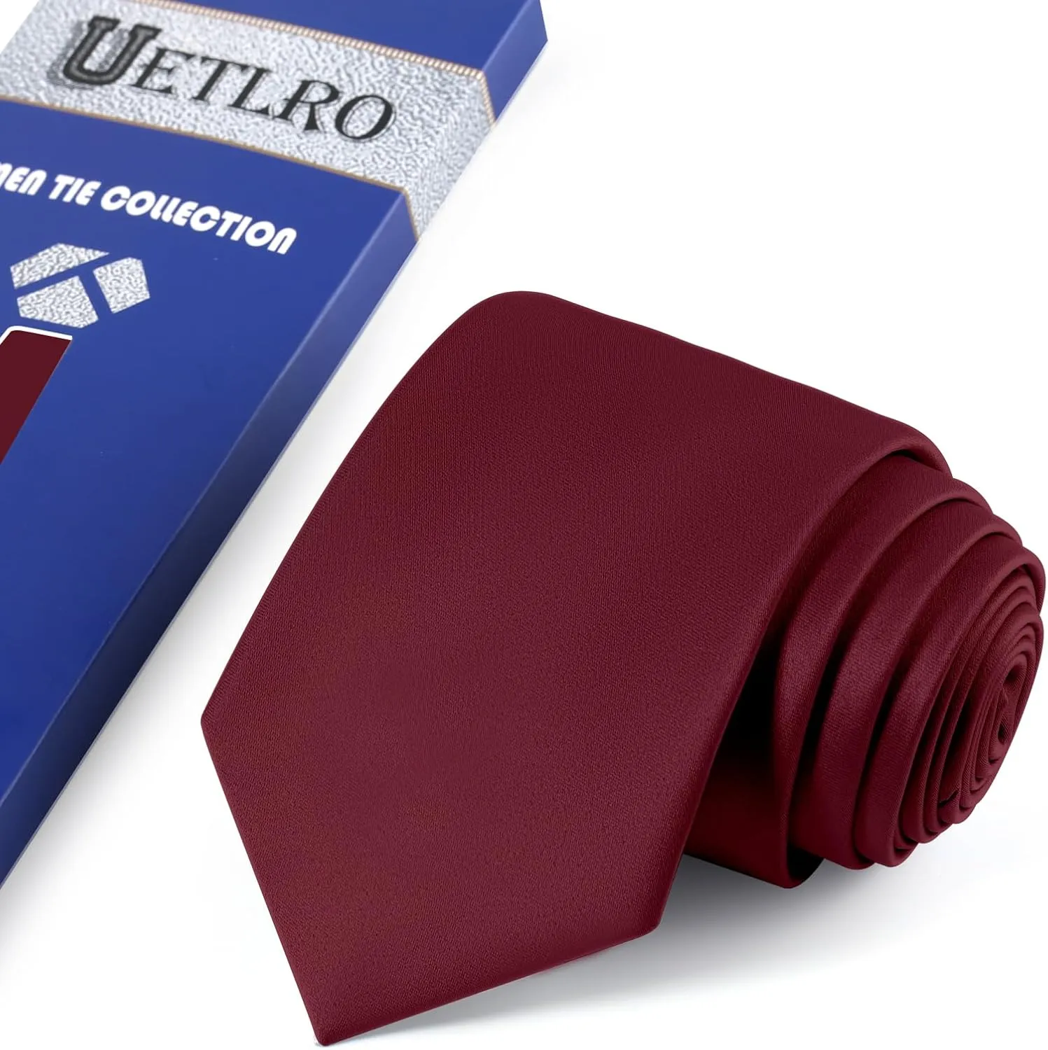 Black Ties For Men Solid Pure Color Formal Neckties 3.15" (8CM) Men's Tie for Business and Wedding with Gift Box