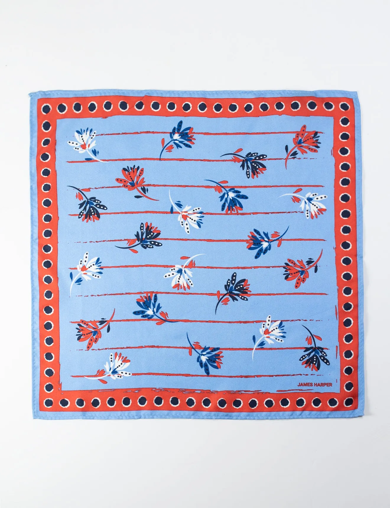 Blue Floriana Print Pocket Square