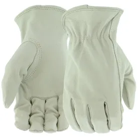 Boss B83071-XL Gloves, Men's, XL, 8-3/8 to 8-3/4 in L, Keystone Thumb, Elastic Cuff, Pigskin Leather, White :PR: QUANTITY: 1