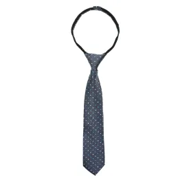 Boys' Pre-Tied Woven Zipper Tie, Turquoise Dotted (Color 09)