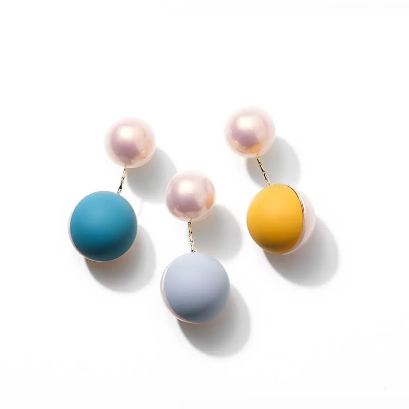 Candy Mixed Color Double Sided Pearl Stud Earrings