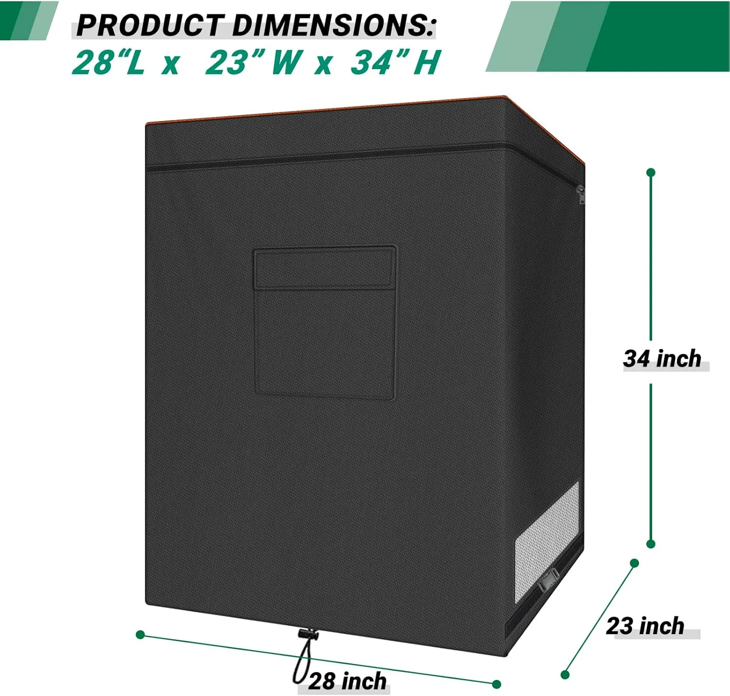 Chest Freezer Cover, Waterproof 420D Oxford Protective Outdoor Indoor Refrigerator Dust Cover with Zipper Fits 5.0 Cubic Feet Deep Freezer 28"L x 23"W x 34"H (Only Cover)