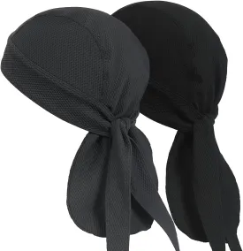 Cooling Helmet Liner Do Rag Skull Cap for Men Sweat Cycling Beanie - Pirate Bandana 2Pcs
