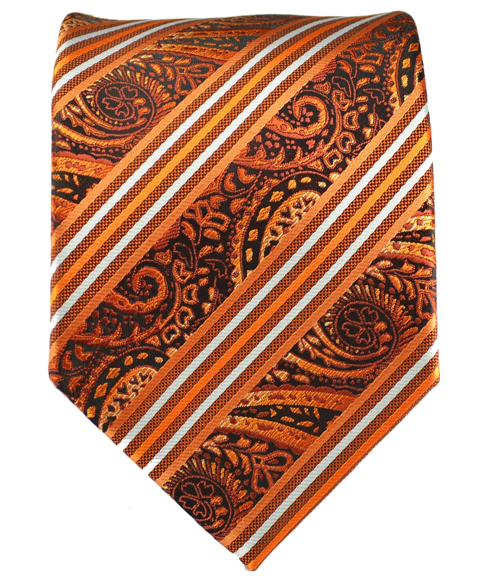 Copper Orange Patterned Men's Necktie
