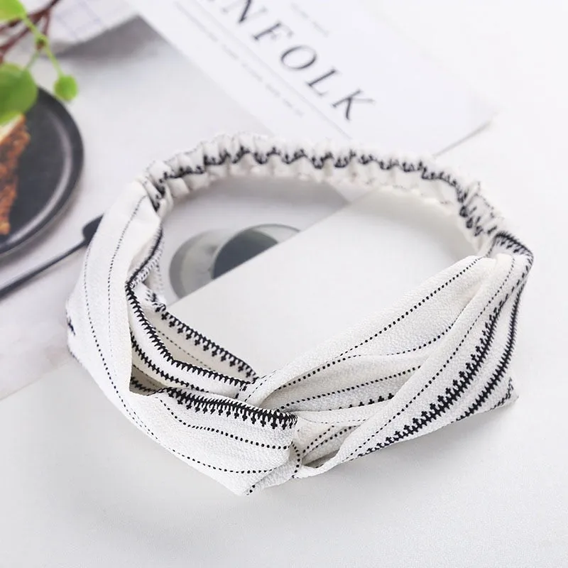 Cotton Women Headband Turban Solid Color Girls Knot Hairband Hair Accessories Twisted Ladies Makeup Elastic Hair Bands Headwrap