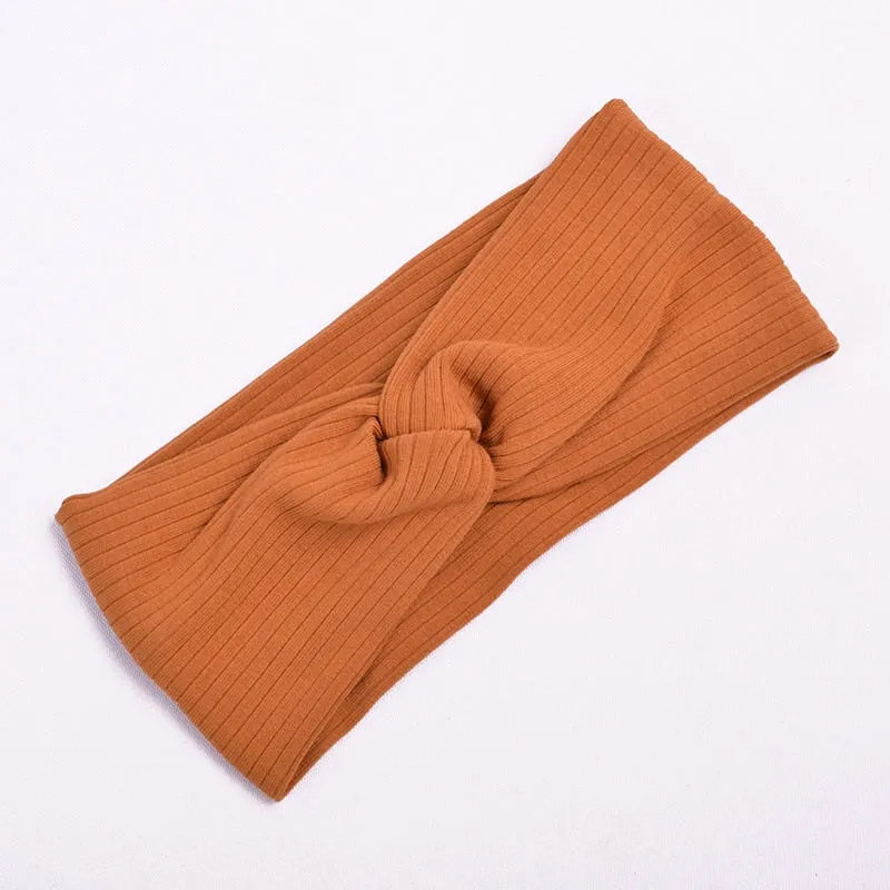 Cotton Women Headband Turban Solid Color Girls Knot Hairband Hair Accessories Twisted Ladies Makeup Elastic Hair Bands Headwrap