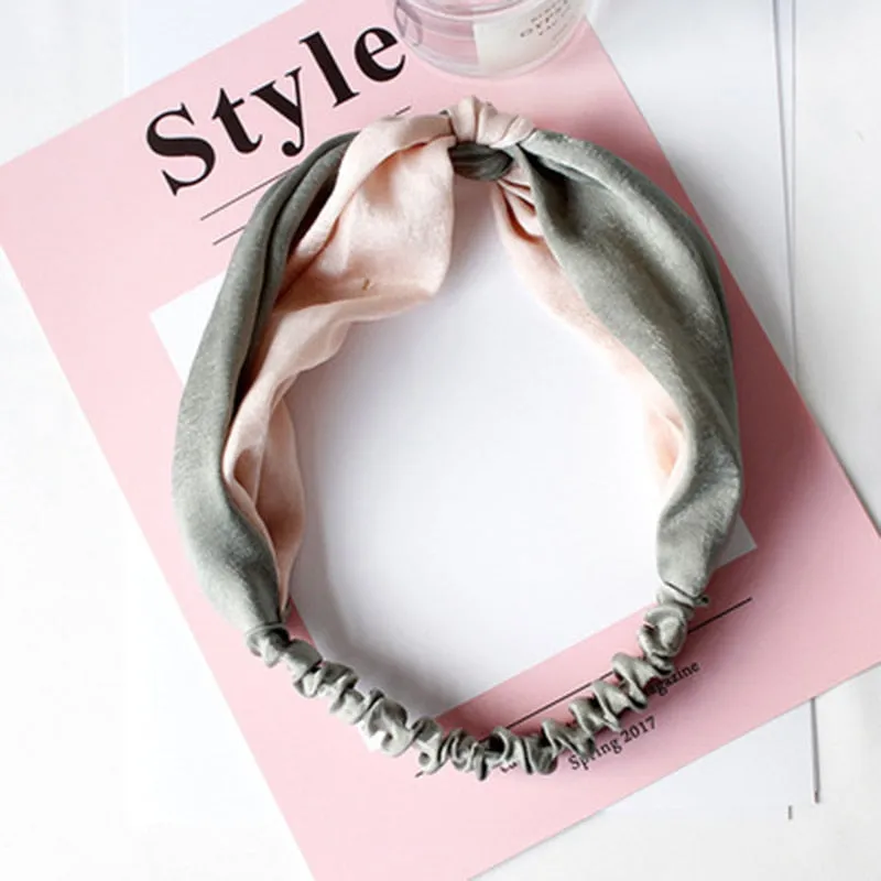 Cotton Women Headband Turban Solid Color Girls Knot Hairband Hair Accessories Twisted Ladies Makeup Elastic Hair Bands Headwrap