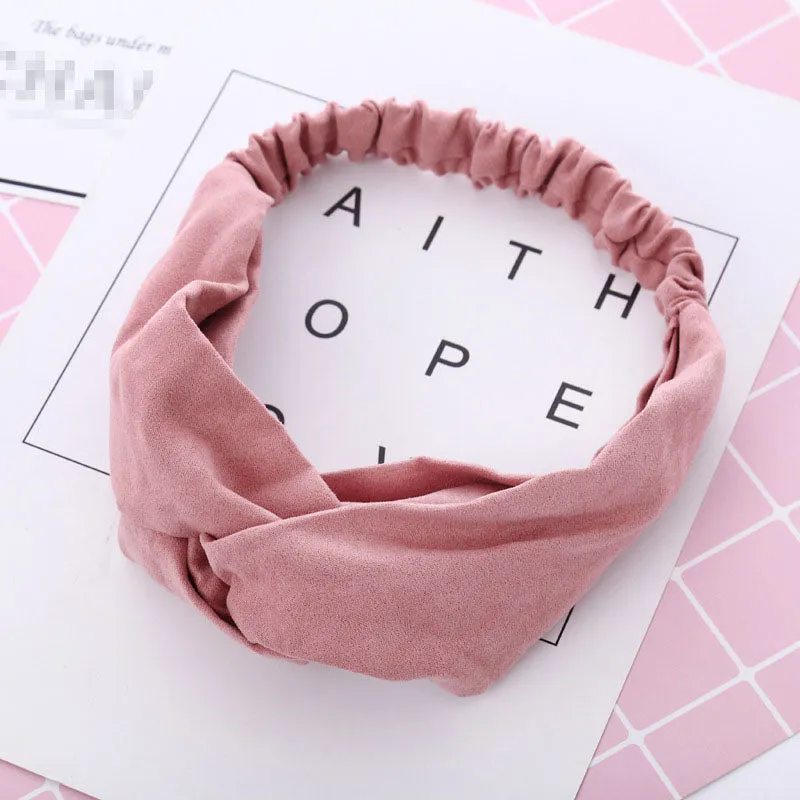 Cotton Women Headband Turban Solid Color Girls Knot Hairband Hair Accessories Twisted Ladies Makeup Elastic Hair Bands Headwrap