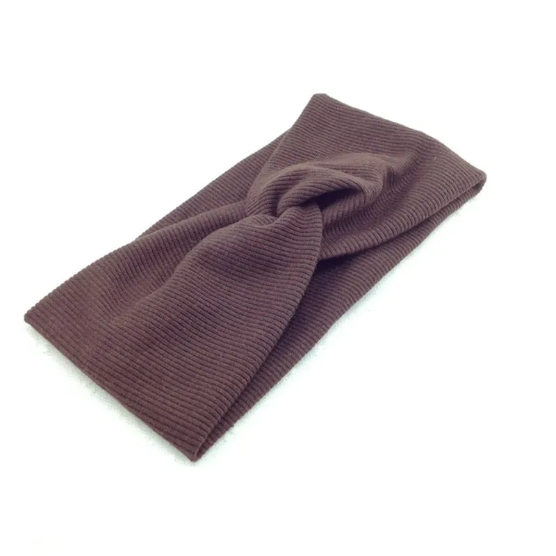 Cotton Women Headband Turban Solid Color Girls Knot Hairband Hair Accessories Twisted Ladies Makeup Elastic Hair Bands Headwrap