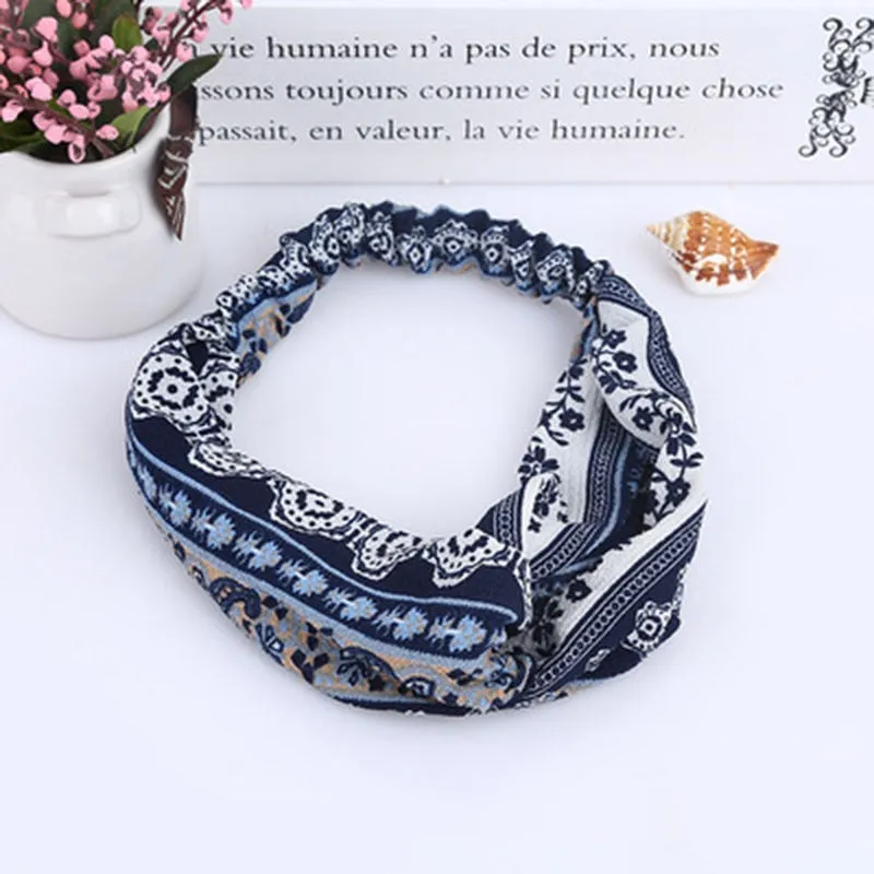 Cotton Women Headband Turban Solid Color Girls Knot Hairband Hair Accessories Twisted Ladies Makeup Elastic Hair Bands Headwrap