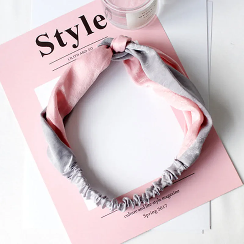 Cotton Women Headband Turban Solid Color Girls Knot Hairband Hair Accessories Twisted Ladies Makeup Elastic Hair Bands Headwrap