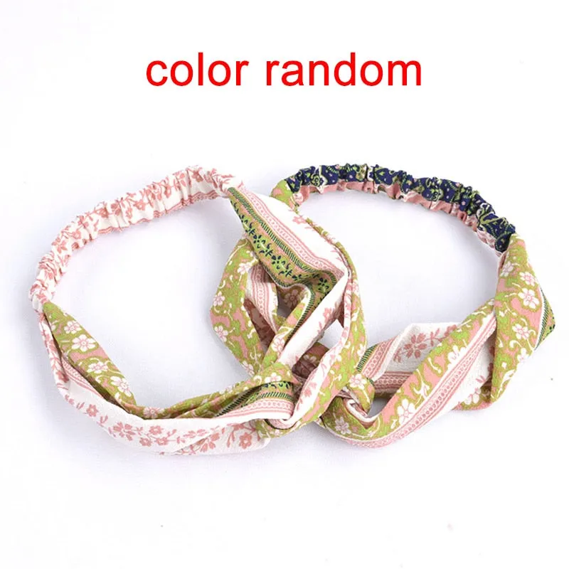 Cotton Women Headband Turban Solid Color Girls Knot Hairband Hair Accessories Twisted Ladies Makeup Elastic Hair Bands Headwrap