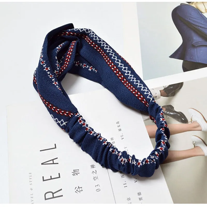 Cotton Women Headband Turban Solid Color Girls Knot Hairband Hair Accessories Twisted Ladies Makeup Elastic Hair Bands Headwrap