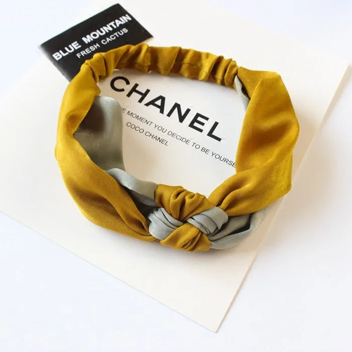 Cotton Women Headband Turban Solid Color Girls Knot Hairband Hair Accessories Twisted Ladies Makeup Elastic Hair Bands Headwrap