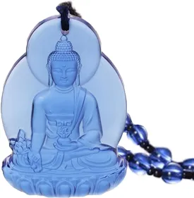 Crystal Quan Yin Goddess of Compassion Mercy Pendant Necklace Guan Yin Kuan Yin Chinese Feng Shui Amulet Kwan Yin Avalokitesvara for Wealth Health