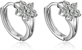 Crystal Tiny Small Hoop Earrings Sterling Silver Cartilage Sleeper Round Huggies Hoops 10mm for Women Girls