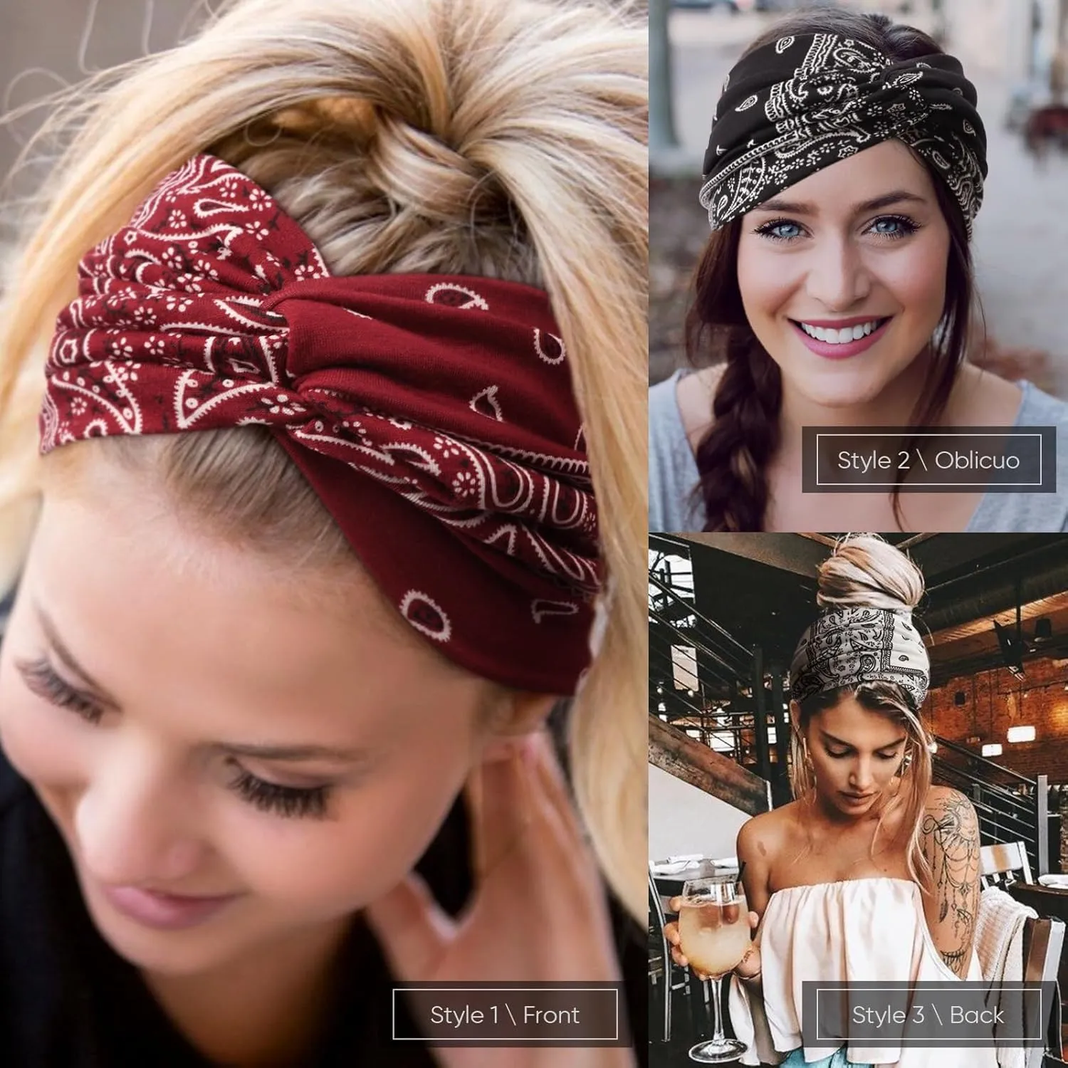 DRESHOW 8 Pack Turban Headbands for Women Wide Vintage Head Wraps Knotted Cute Hair Band Accessories