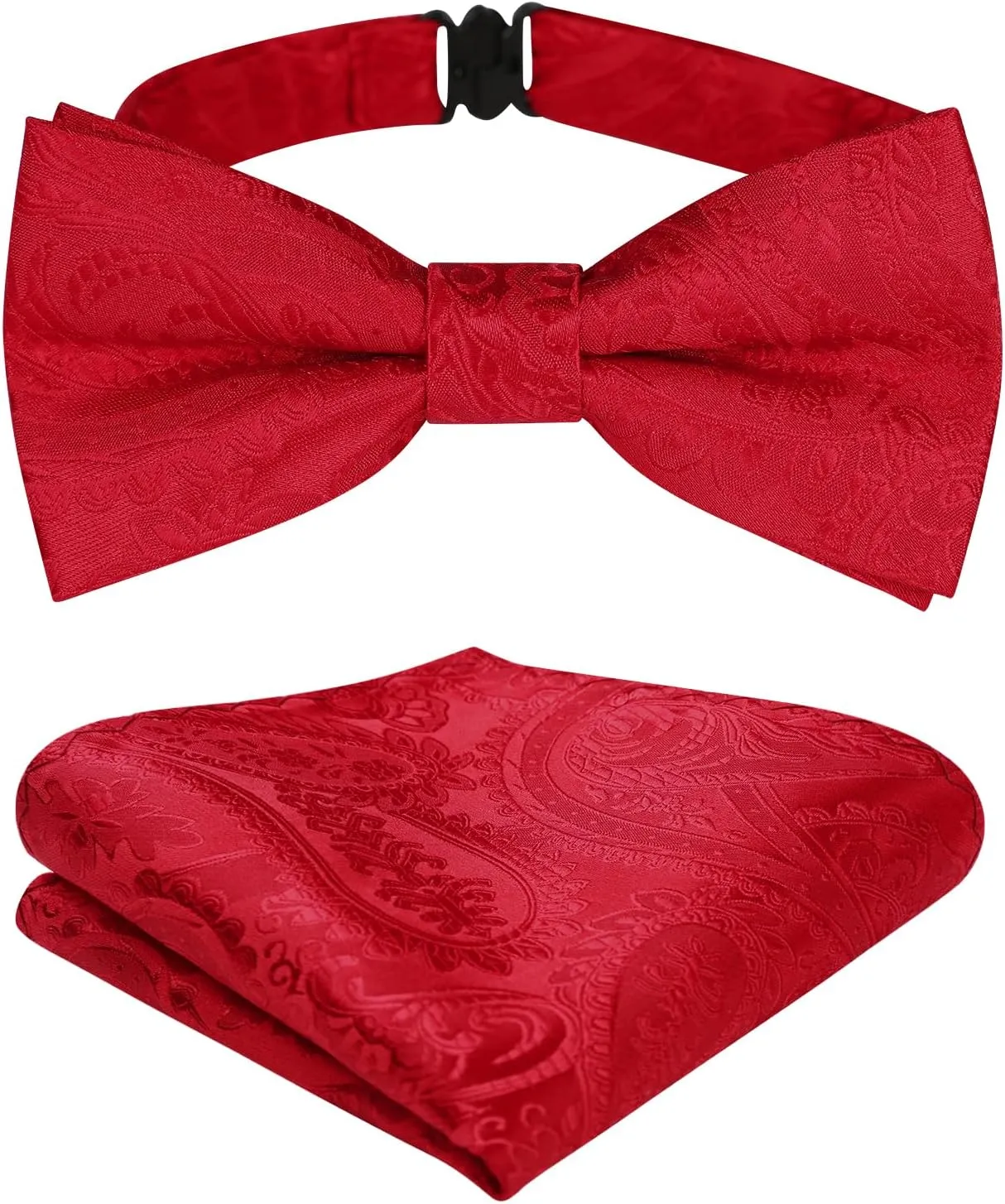 Enlision Bow Ties for Boys Pre Tied Toddler Bow Tie Adjustable Silk Kids Bowtie with Pocket Square Set For Wedding Party