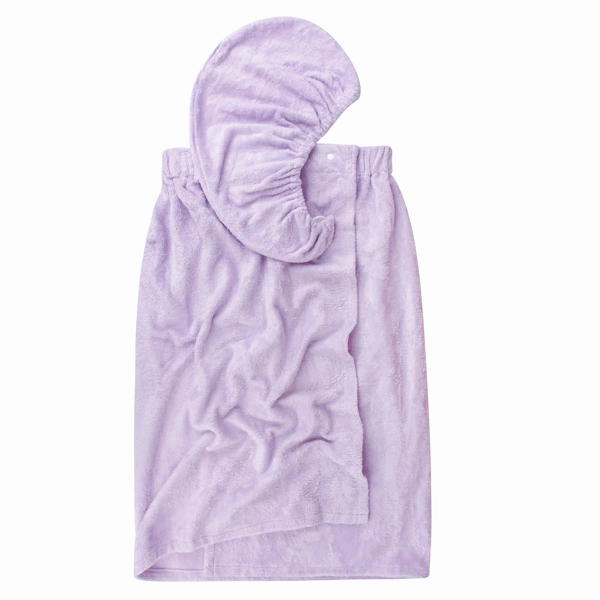 Extra Plush Bath Wrap   Hair Turban Set - Mulberry
