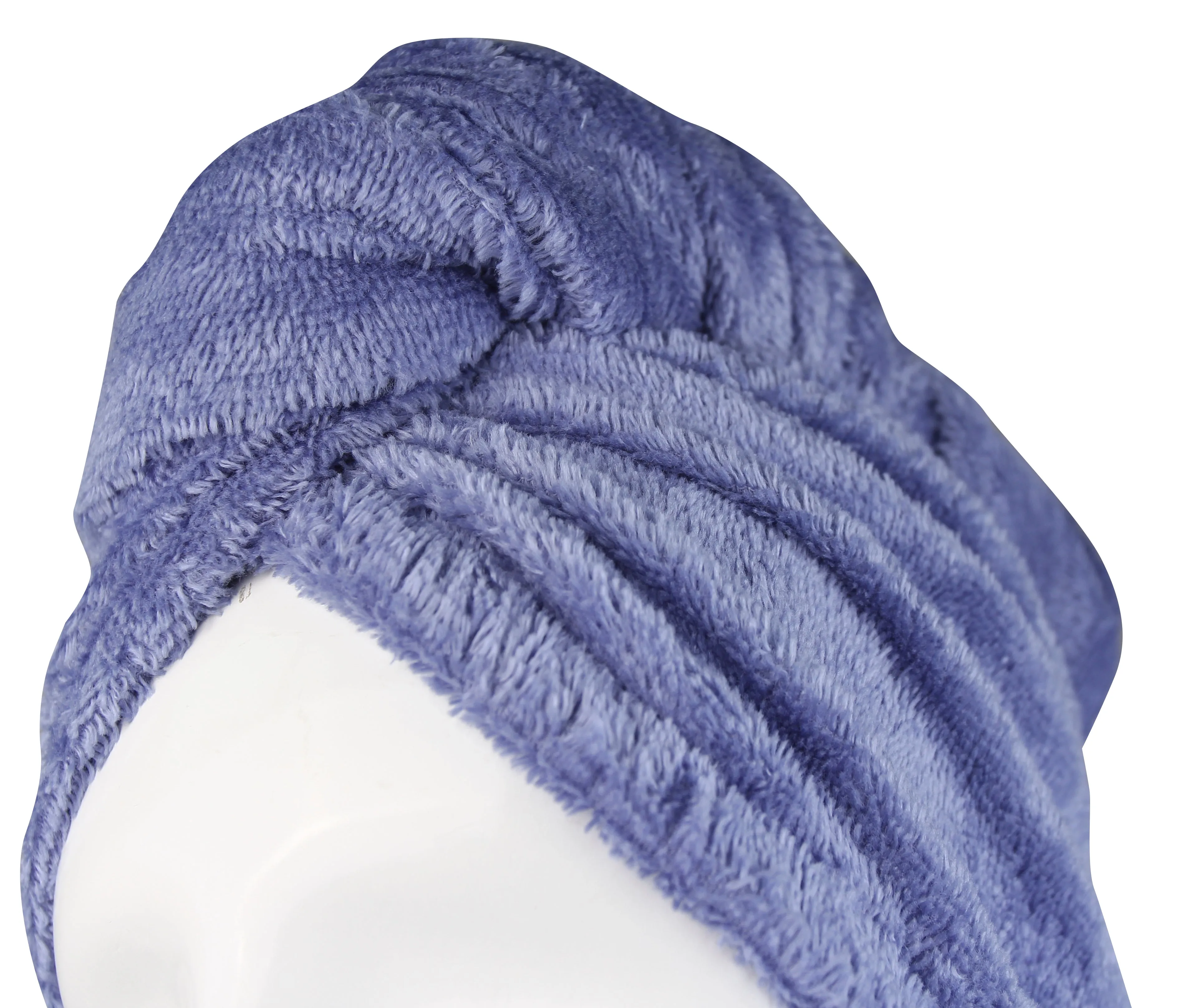 Extra Plush Bath Wrap   Hair Turban Set - Periwinkle Blue
