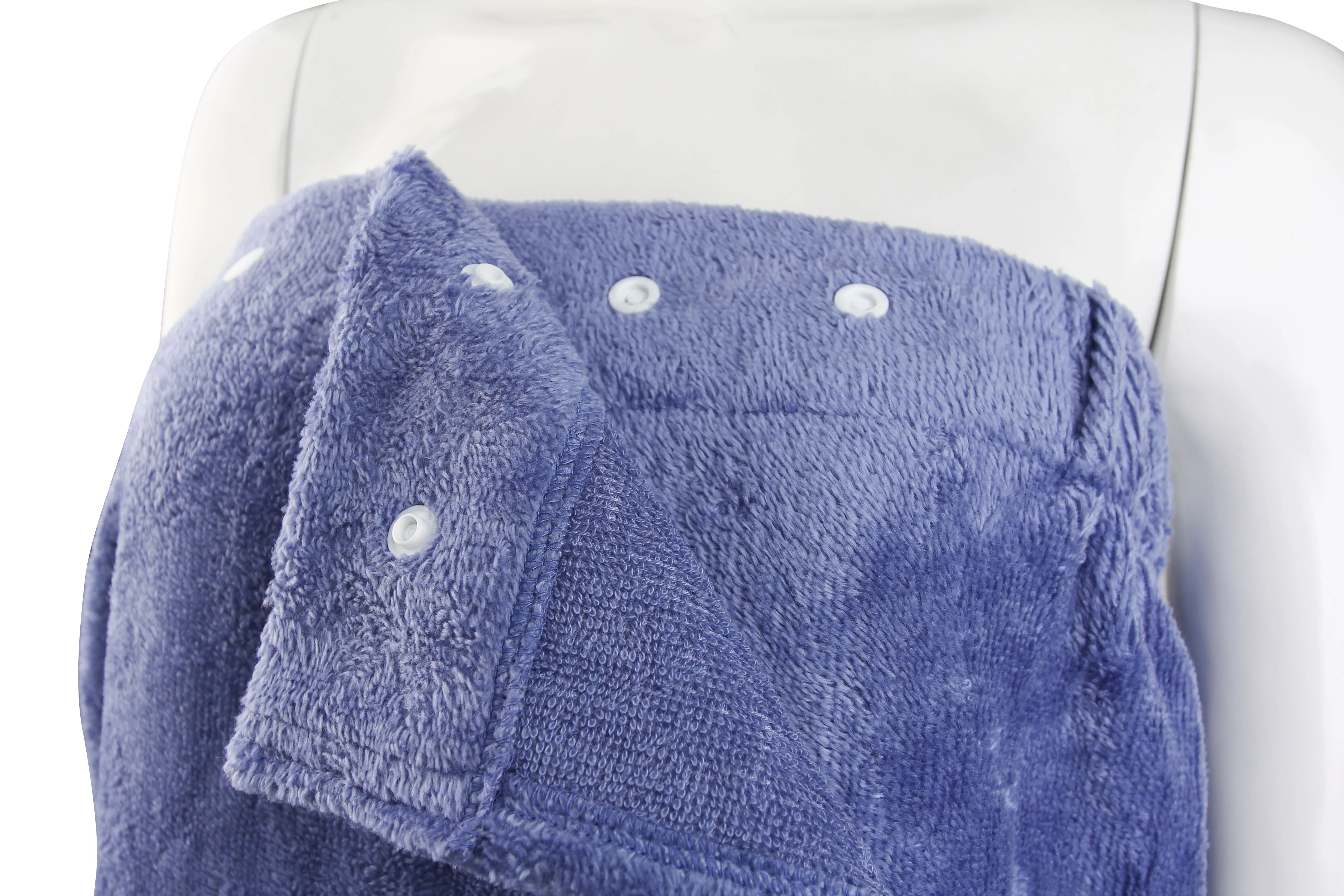 Extra Plush Bath Wrap   Hair Turban Set - Periwinkle Blue