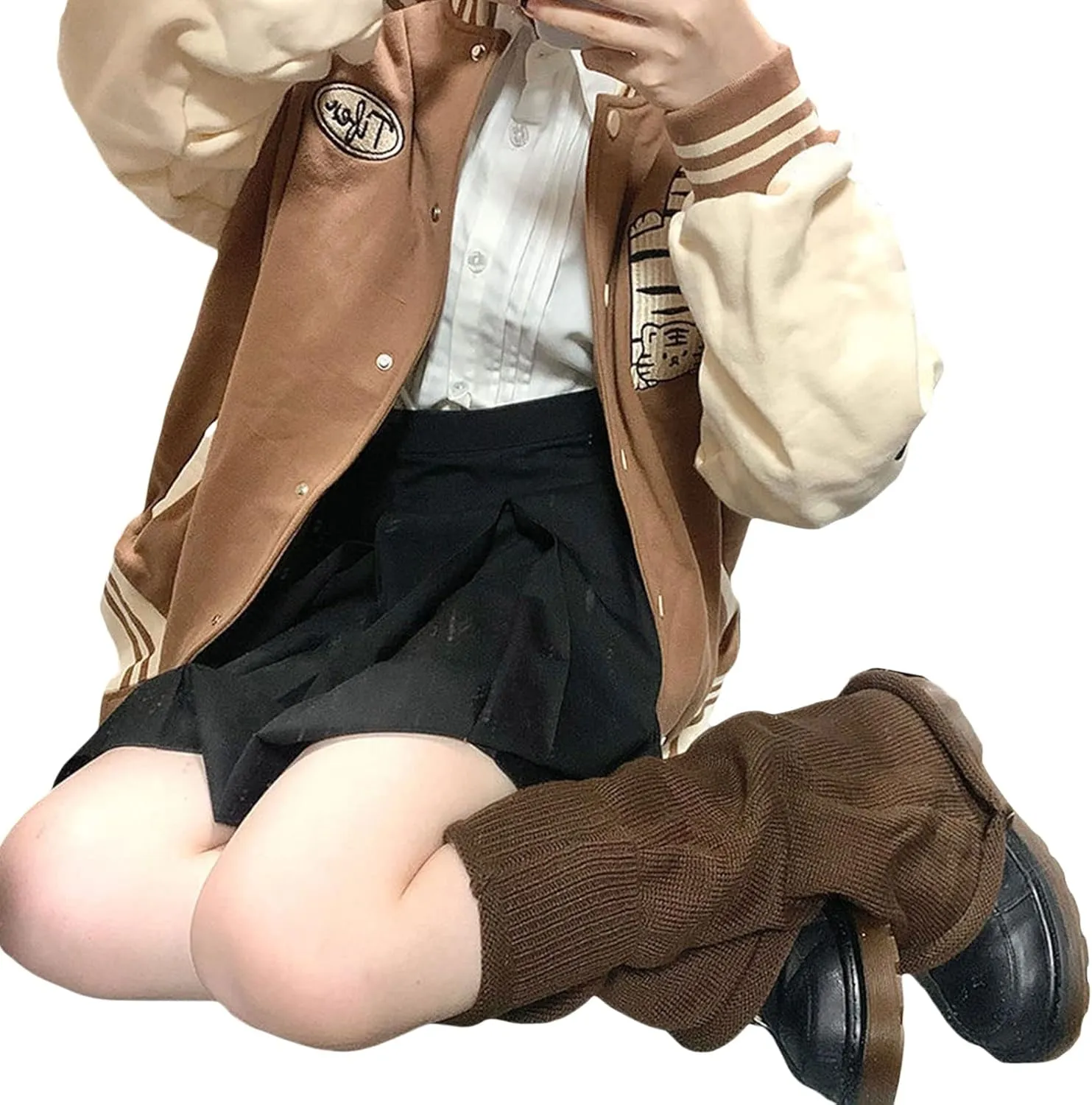 Fernvia Womens Lolita Knit Long Socks Leg Warmers Harajuku Japanese Kawaii Boot Socks Winter Ankle Heap Sock