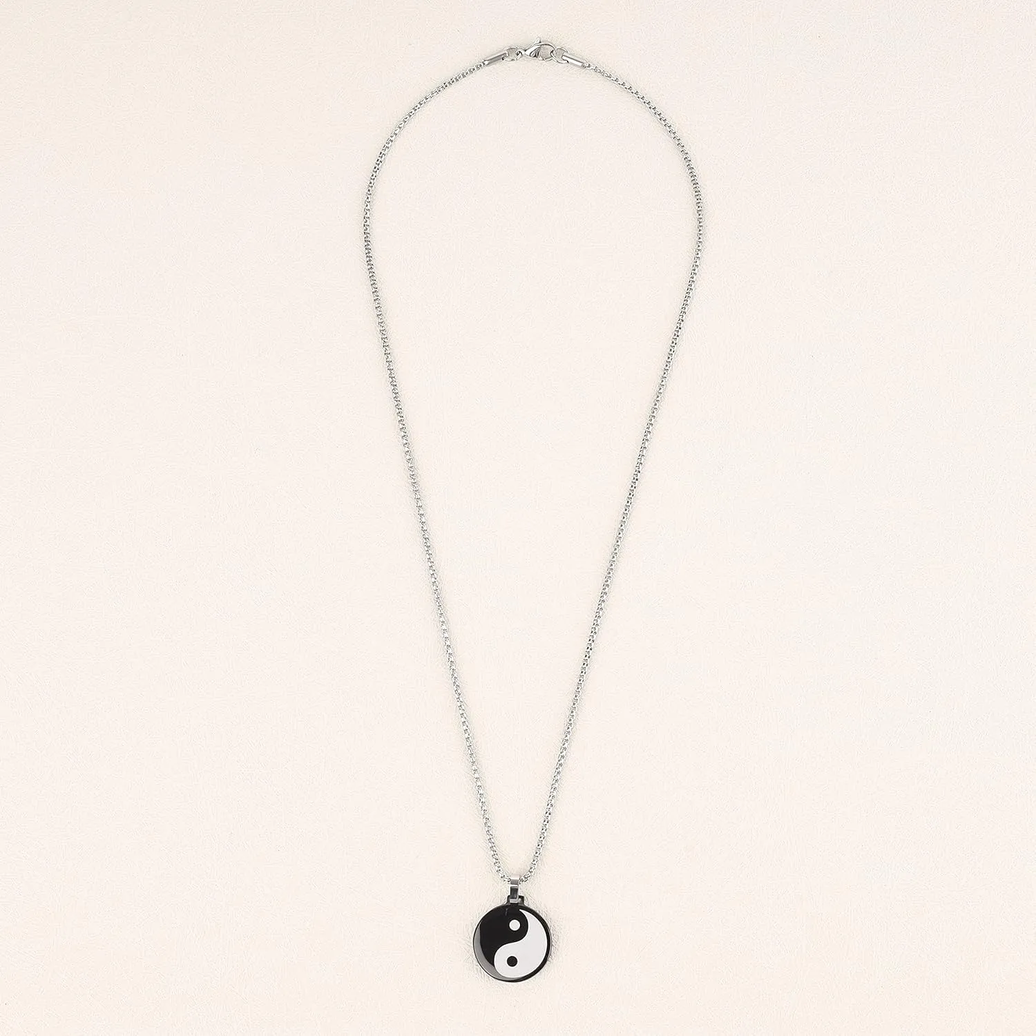 GAVU Shell Pearl and Black Onyx Necklace for Men, Yin Yang Pendant, Crystal Beaded
