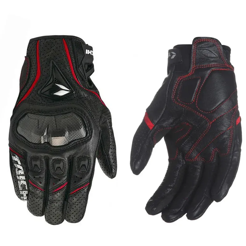Genuine Leather Screen Touch Men's Motorcycle Gloves