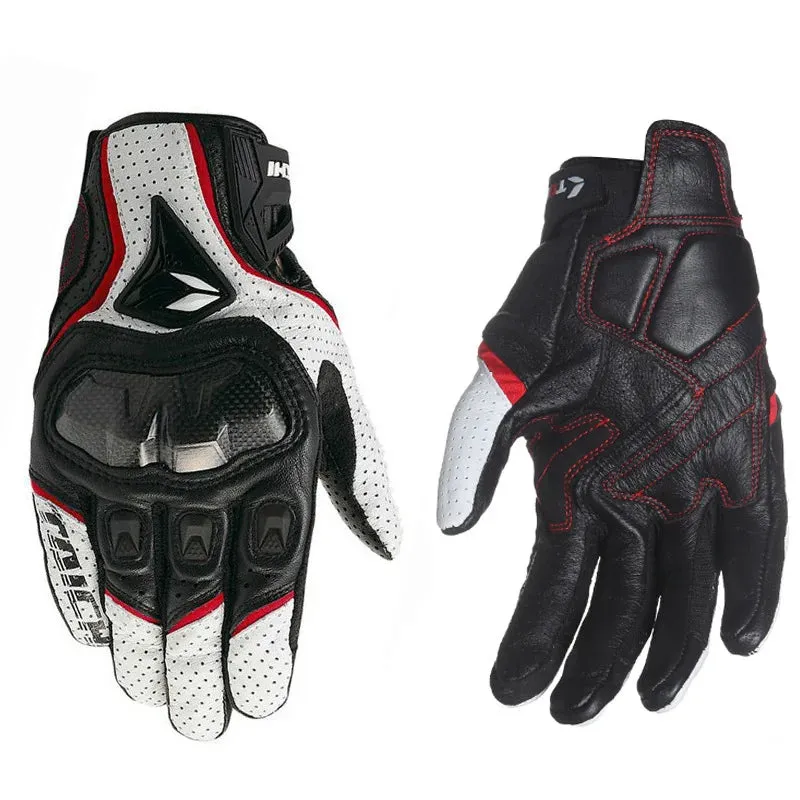 Genuine Leather Screen Touch Men's Motorcycle Gloves