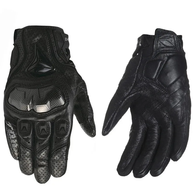 Genuine Leather Screen Touch Men's Motorcycle Gloves