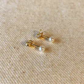 GoldFi - 18k Gold Filled 4mm Classic Pearl Stud