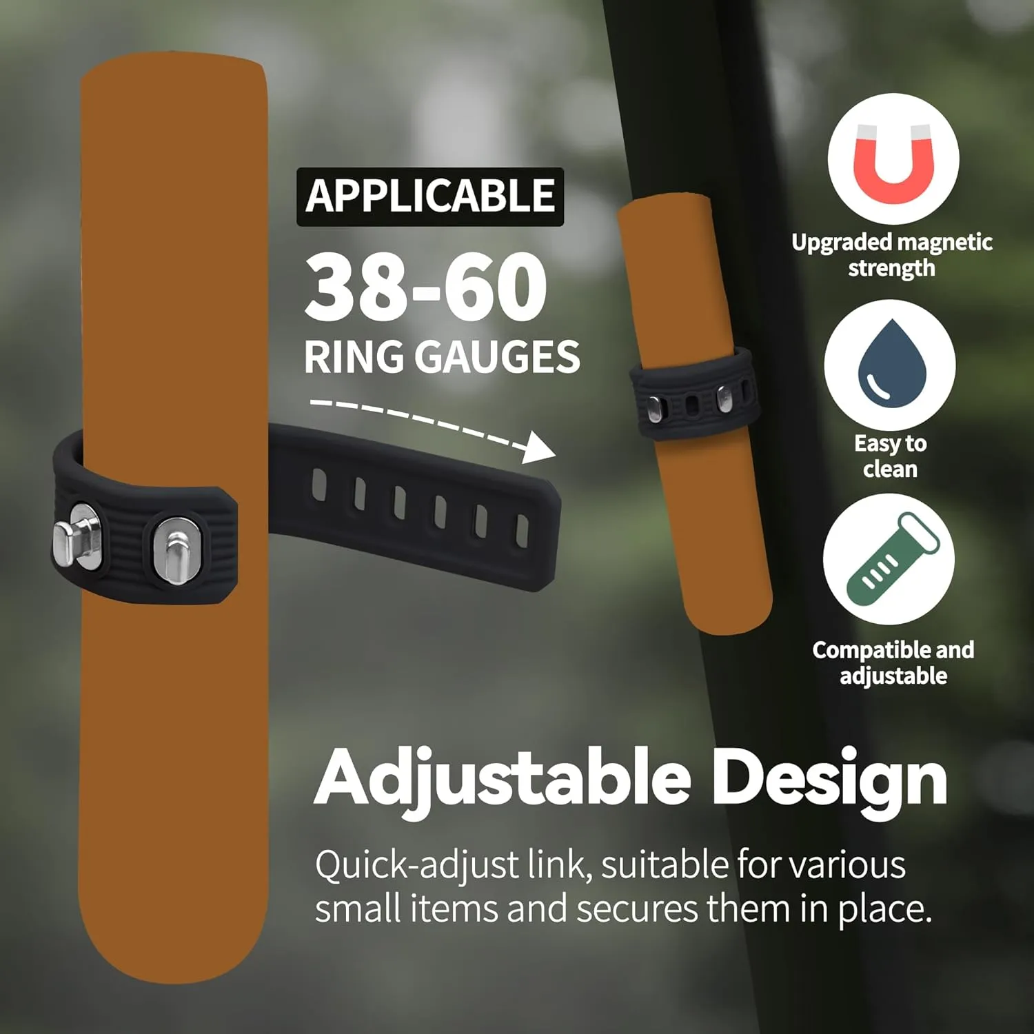 Golf Cart Accessories - Fits 38 to 60 Ring Gauge - Convenient Magnetic Holder with Magnetic and Adjustable Design - Fit for Golfing, Grilling, Fishing, Travel, and Outdoor Adventures
