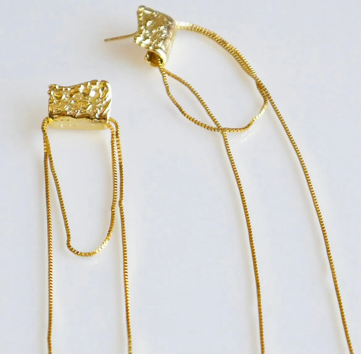 Hammered Statement Earrings, .925 Sterling Silver Double Tassel Knot Long Earrings