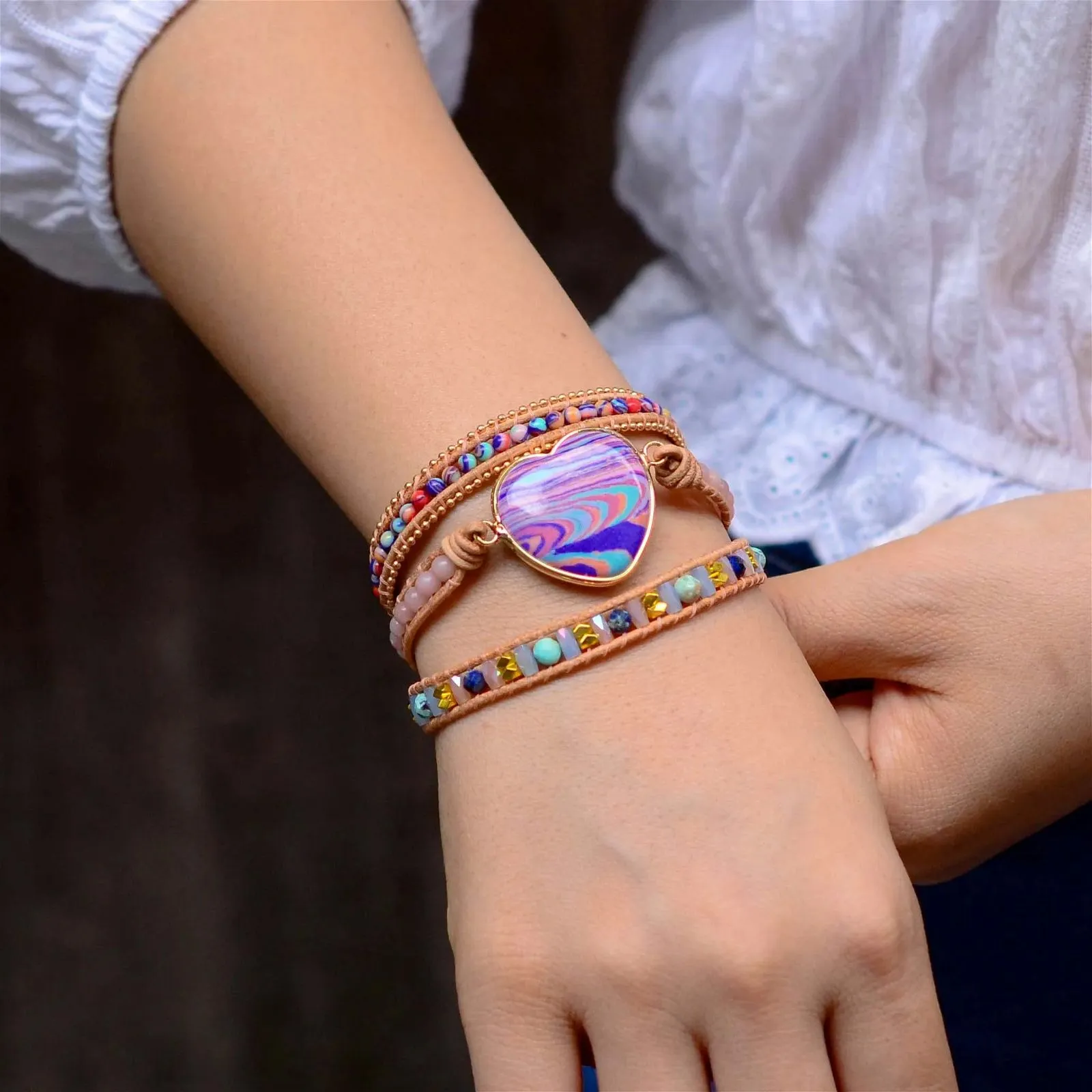 Heart Rose Quartz Bracelet