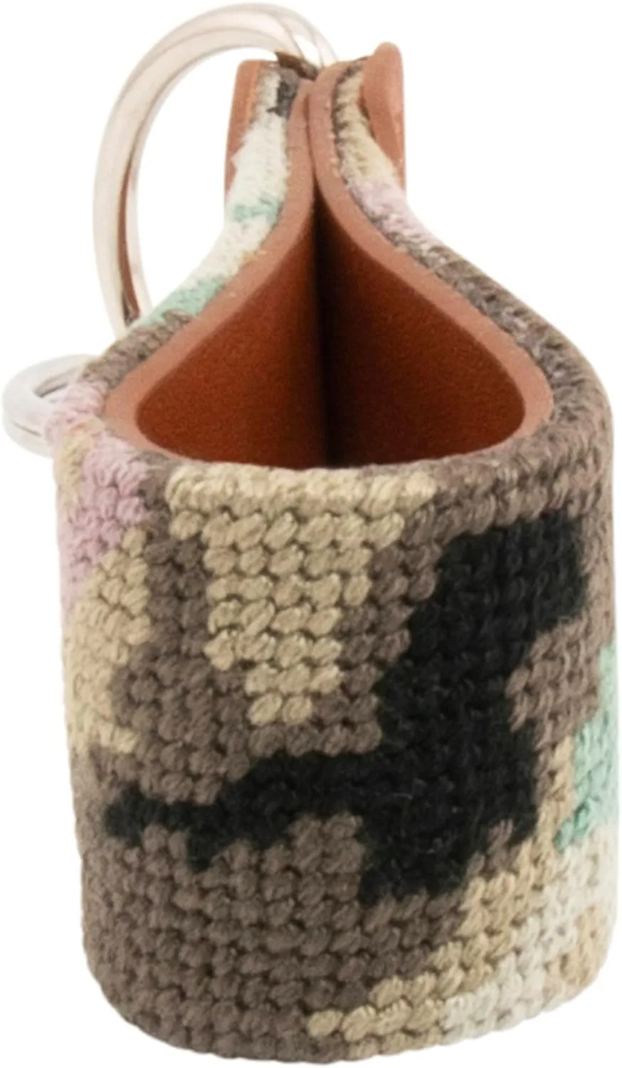 Leather Hand-Stitched Needlepoint Key Fob or Key Chain