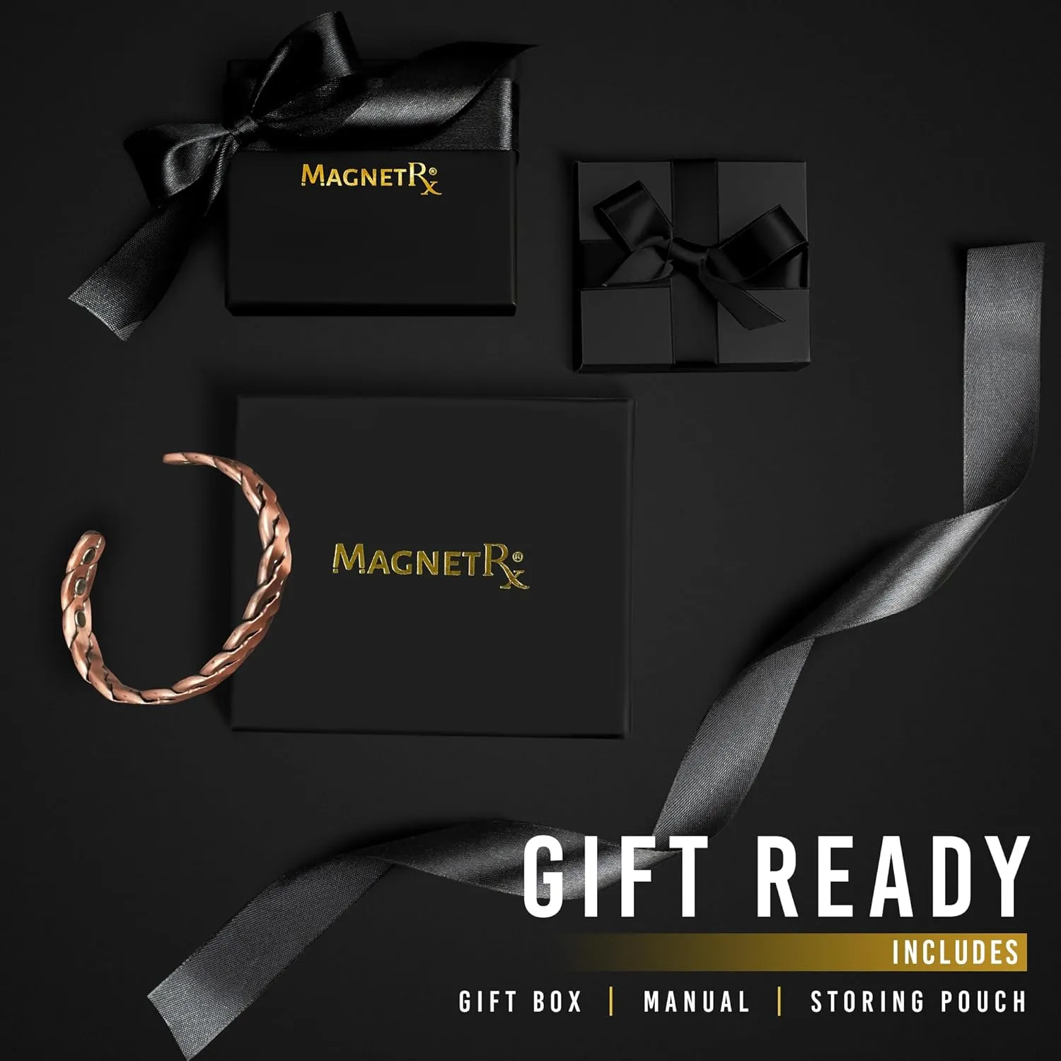 MagnetRX Copper Magnetic Bracelets  Effective Pure Copper Bracelet for Men and Women  Adjustable Cuff Bangles (Twisted Copper)