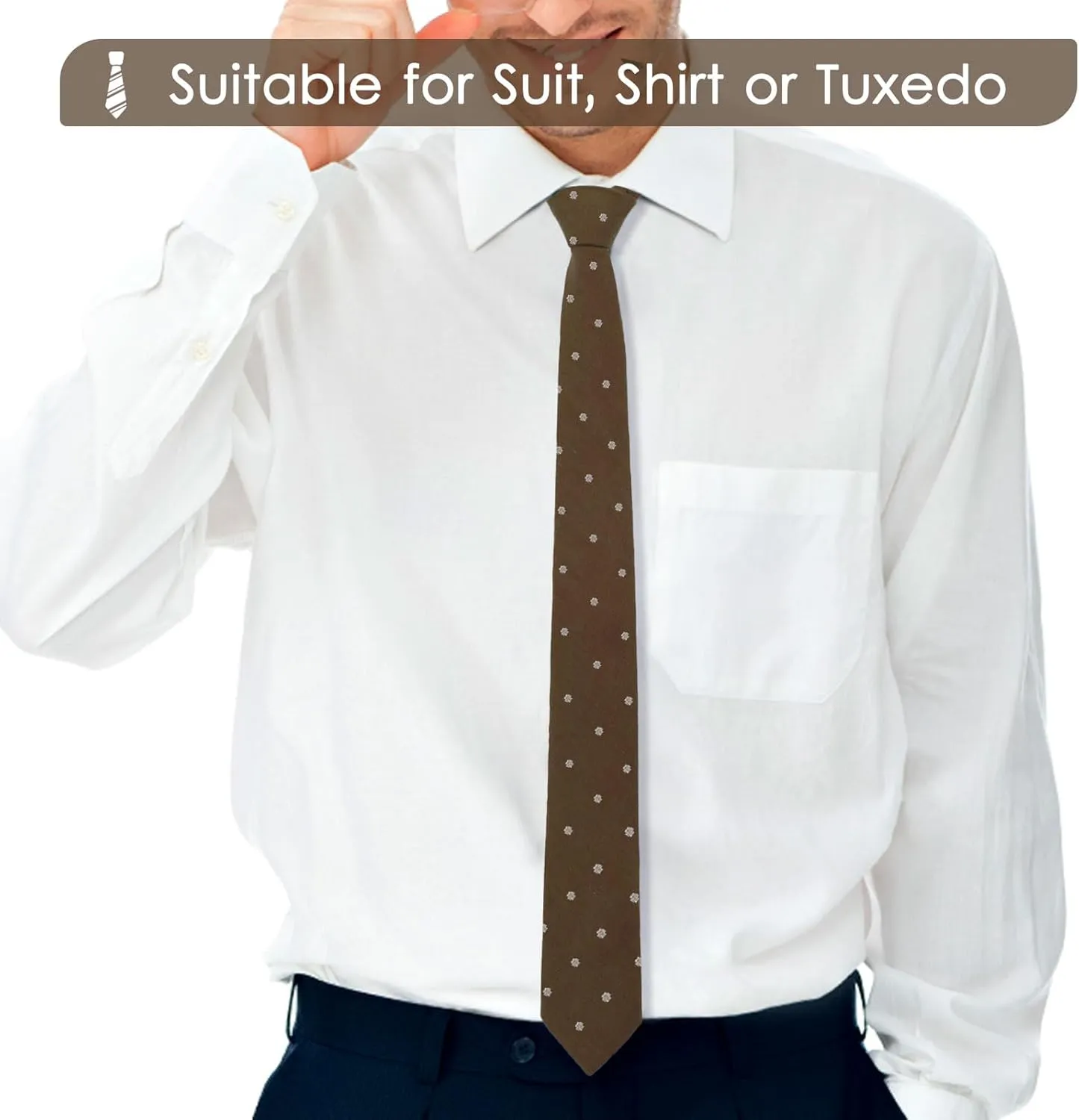 Mantieqingway Mens Tie Cotton Necktie Skinny Ties for Men for Wedding, Business, Missions, Party