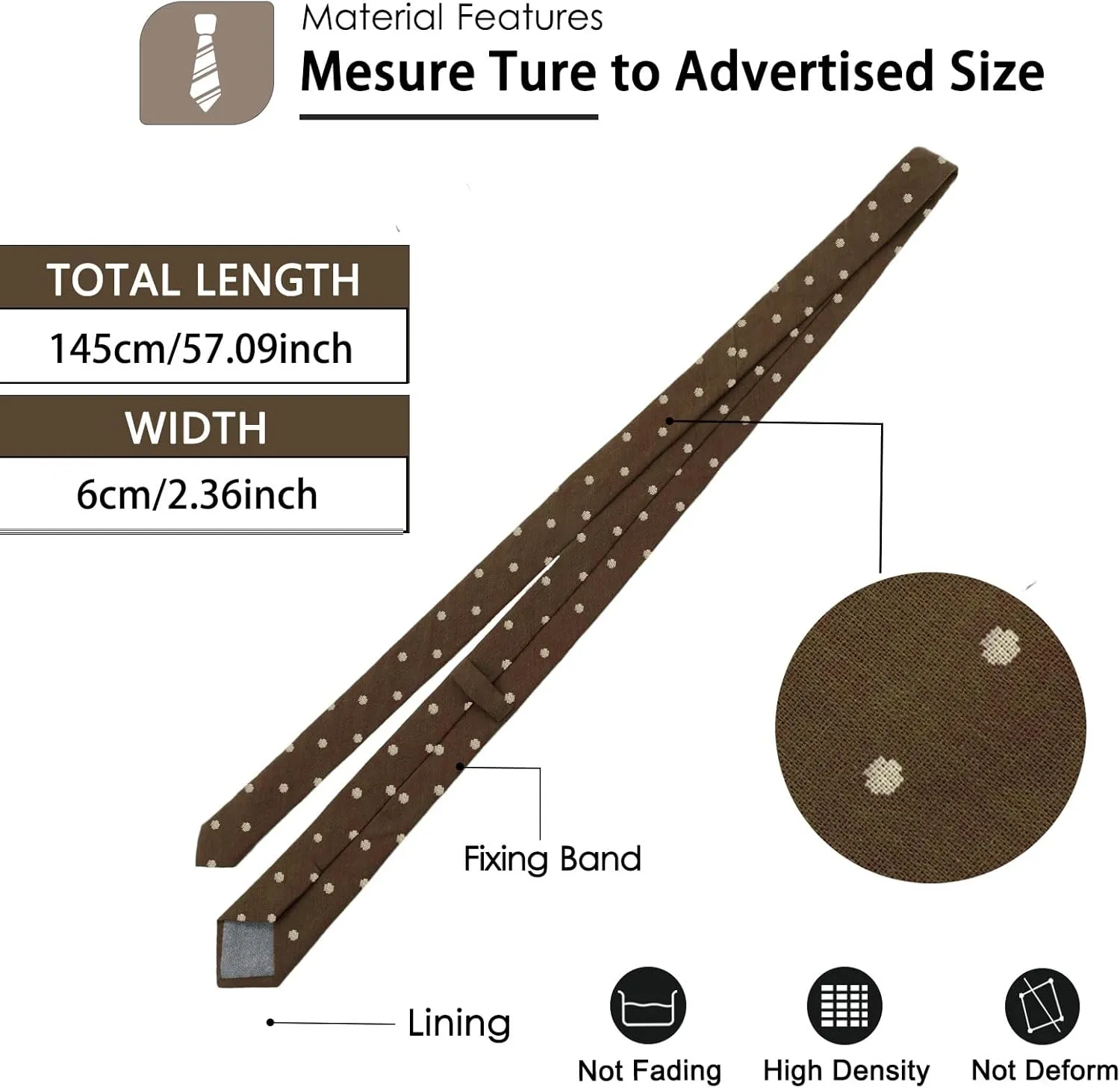 Mantieqingway Mens Tie Cotton Necktie Skinny Ties for Men for Wedding, Business, Missions, Party