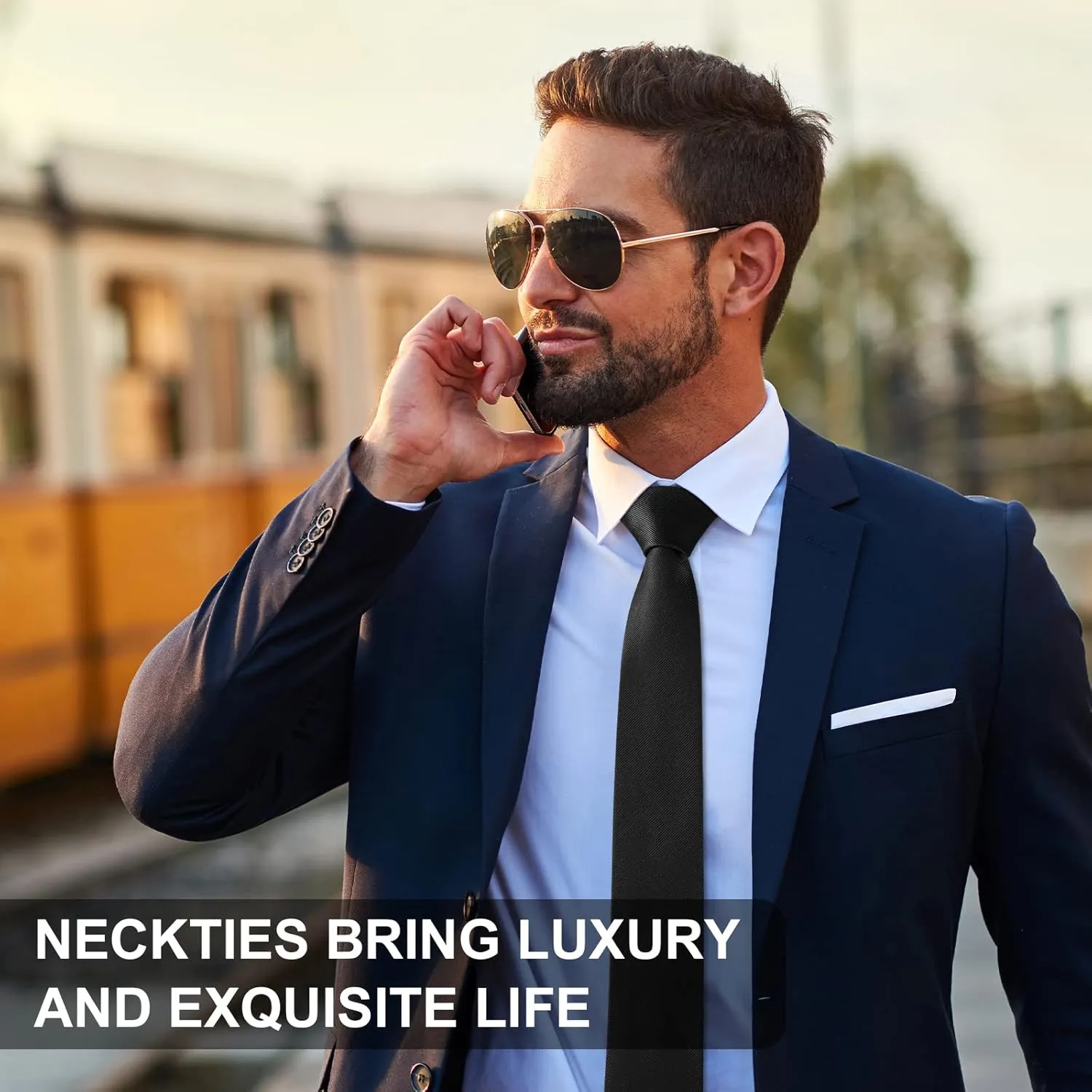 Men Ties, Classic Men's Solid Color Necktie, Premium Pure Color Skinny Necktie with Multiple Colors