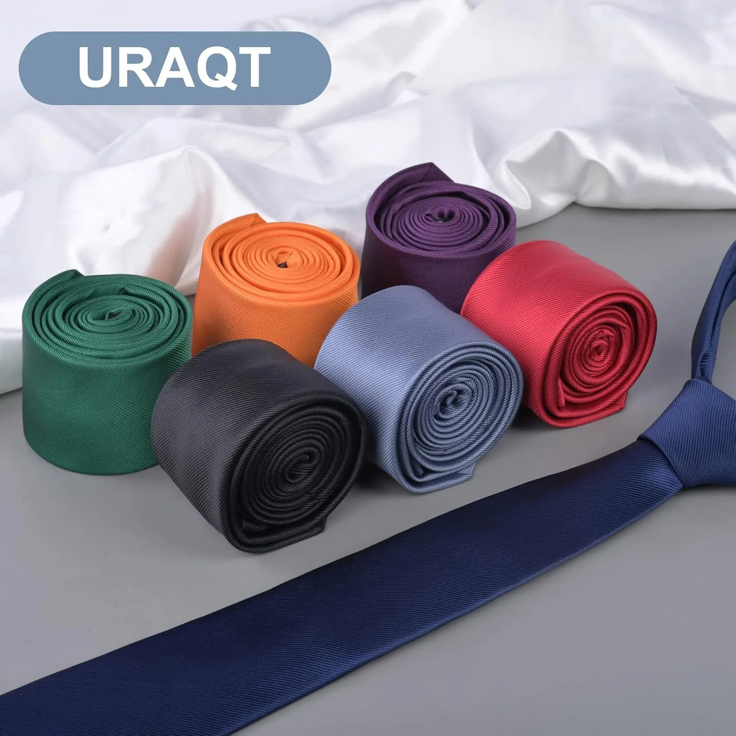 Men Ties, Classic Men's Solid Color Necktie, Premium Pure Color Skinny Necktie with Multiple Colors